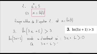 Résolutions déquations et dinéquations avec la fonction ln [upl. by Rosanna]