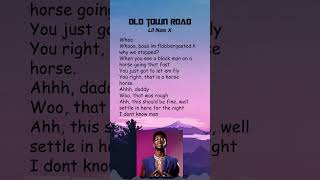 Lil Nas X  Old Town Road Lyrics shorts [upl. by Esirahc]