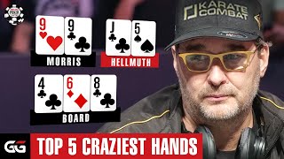 TOP 5 CRAZIEST Poker Hands in 2024 WSOP Day 1 [upl. by Nuahsak]