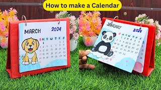 How to Make a 2024 Mini Desk Calendar Easy amp Cute Handmade Calendar DIY Craft [upl. by Zoha]