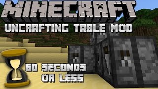 UNCRAFT ALL THE THINGS  Minecraft  Uncrafting Table Mod Minute Mod Review [upl. by Auroora]