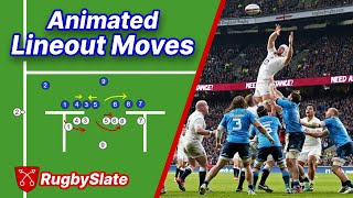 Rugby Lineout Moves  Animated Playbook  RugbySlate [upl. by Lorry]