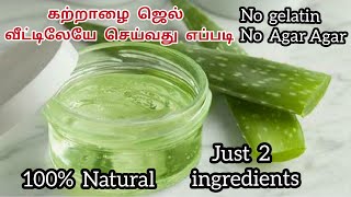 கற்றாழை ஜெல் வீட்டிலேயே ஈஸியாக தயாரிப்பது எப்படி✔️How to prepare Aloe vera gel at home 100 Natural [upl. by Sink]