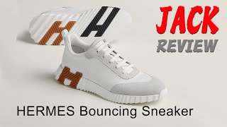 HERMES SNEAKERS BOUNCING CALFSKIN AND SUEDE GOATSKIN ULTRALIGHT GRAPHIC SOLE LOW TOP SNEAKER WHITE [upl. by Ankney]