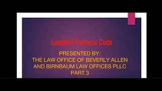 City of TacomaLandlord Fairness Code Pt 3 [upl. by Beasley]