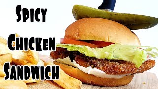 Spicy Crispy Chicken Sandwich Recipe  Popeyes Chicken  Comfort Food [upl. by Llerrac969]