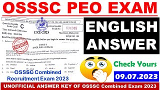 OSSSC PEO Exam English AnswersPEO amp JA Exam Unofficial AnswerCombined Exam 2023English Questions [upl. by Eicnahc155]