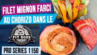 Filet de porc farci au chorizo et fumé dans le BBQ à pellet Pit Boss Pro Series 1150 [upl. by Elleraj]