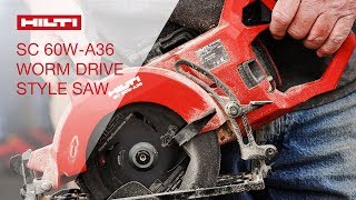 DEMO of the Hilti SC 60WA36 Cordless Worm Drive Style Saw [upl. by Shoshanna]