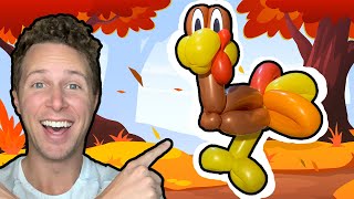 Balloon Turkey Tutorial How to Make Balloon Twisting [upl. by Ahsikym]