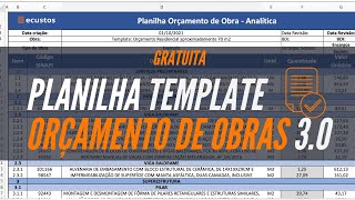 Planilha de Orçamento de Obras 30 Gratuita → [upl. by Fransisco]