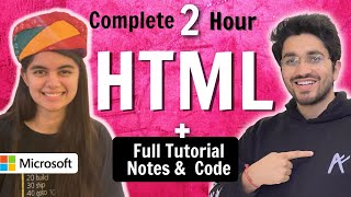 HTML Tutorial for Beginners  Complete HTML with Notes amp Code [upl. by Tuesday965]