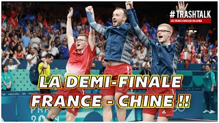 TENNIS DE TABLE  LA DEMIFINALE FRANCE  CHINE [upl. by Idnyl]