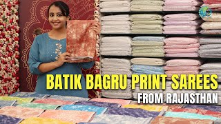 Batik Bagru Printed Sarees in Different Styles  Mahalekshmi Silks [upl. by Arahsak]