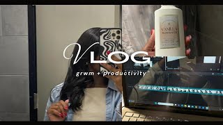 grwm  installing a synthetic lace front wig  more  vlog [upl. by Hcire345]