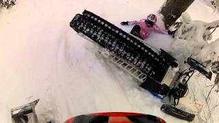 Wife snowmobile Boondock climb and tip over [upl. by Torp]