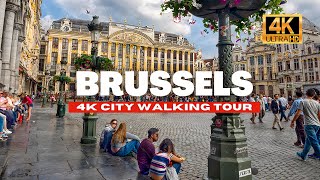 🇧🇪 BRUSSELS BELGIUM WALKING TOUR  HISTORIC CENTRE  4K HDR  60fps [upl. by Amann324]