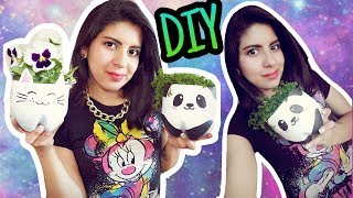 DIY MACETAS RECICLADAS KAWAii  LISS STYE [upl. by Duffy912]