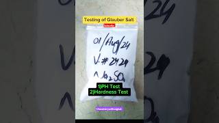 Testing Of Glauber Salt phtesting hardnesstester glaubersalt sodiumsulphate [upl. by Ahsillek]