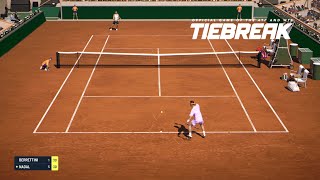 TIEBREAK  Rafael Nadal Vs Matteo Berrettini I Roland Garros I Expert Difficulty PS5 [upl. by Fusco]