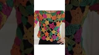 Crochet crop top designs ideas  woolen top designs  designer woolen top  winter woolen top design [upl. by Omle645]