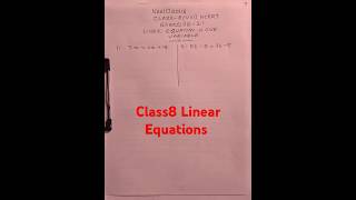 Class 8 Linear Equations With One Variable Updated Syallabus 2024 NCERT Mathematics neelclass16 🙏 [upl. by Jakoba]