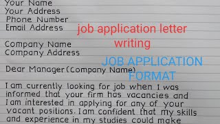 JOB APPLICATION LETTER WRITINGJOB APPLICATION FORMAT [upl. by Riggs483]