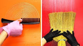 23 WALL PAINTING IDEAS USING ORDINARY THINGS [upl. by Amuh]