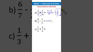 Adição e subtração de frações com denominadores diferentes [upl. by Cirilo]