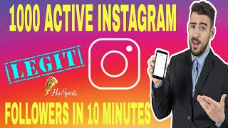 Get 1000 Free Active followers in 10 Minutes Instagram Hacks  HasSpeaks [upl. by Deckert]