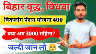 Bihar Vridh Vidhwa Viklang Pension Scheme Latest Update  Bihar Pension Yojana 3000 per Month [upl. by Stoffel713]