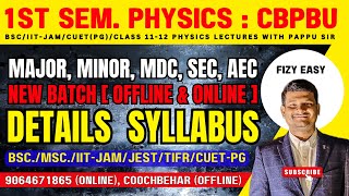 CBPBU 1st semester syllabus  major minor MDC AEC SEC [upl. by Ailema761]