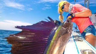 Unexpected SURPRISE CATCH Giant BILLFISH Behind Our Boat Deep Sea Sailfish Stuart Florida Fishing [upl. by Beutler]