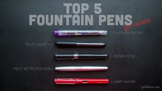 Top 5 Fountain Pens for Newbies [upl. by Ynaitirb603]