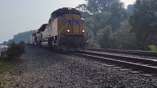 Westbound Union Pacific Empty Autorack Train Passes Eckley Pier [upl. by Beaufert665]