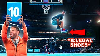 SECRETLY Wearing Spring Loaded Shoes In A DUNK CONTEST ft Paul George [upl. by Ayimat]