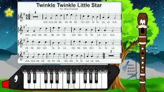 Twinkle Twinkle Little Star Brilla stella da lassù Brano facile per flauto melodica o concertino [upl. by Liuqa628]