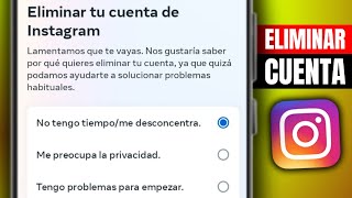 Cómo ELIMINAR una CUENTA de INSTAGRAM PARA SIEMPRE  Tutorial [upl. by Ballman954]