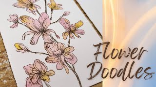 Vintage Flowers Drawing Tutorial [upl. by Brandyn]