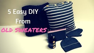 5 Easy DIY From Old Sweaters  How To Recycle Old Sweaters [upl. by Lombardi]