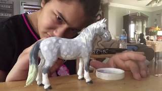 Painting a dapple gray Schleich horse [upl. by Lananna744]