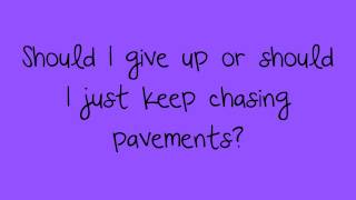 Glee  Chasing Pavements Lyrics [upl. by Wilsey]