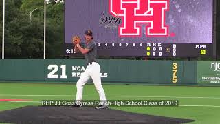 RHP JJ Goss Cyress Ranch High School Class of 2019 [upl. by Dewayne]