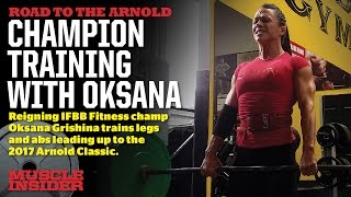 Oksana Grishina trains legs and abs 10 days out [upl. by Massingill48]