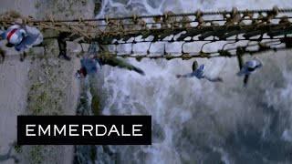 Emmerdale  The Bridge Collapses With David Victoria Charles and Manpreet on [upl. by Eelyrehc]