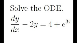 Diff Eqn a linear diff eqn example [upl. by Gnot]