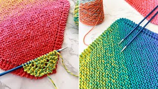 How To Knit A Corner To Corner Dishcloth Diagonal Knit Dishcloth [upl. by Ellezaj]