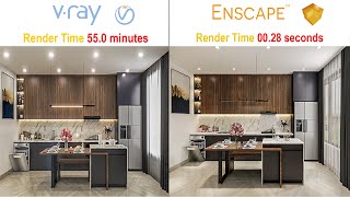 Vray vs Enscape full comparison  enscape interior render  SketchUp Tutorial  Enscape tutorial [upl. by Sykleb]