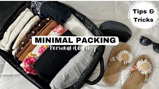 Minimal Packing  Travel Essentials  Packing Tips Personal Item Only [upl. by Ailak963]