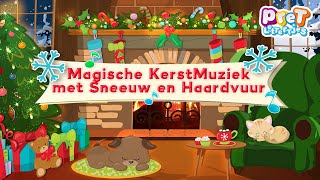 Kerst Openhaard met Instrumentale Kerstmuziek met Sneeuw  Kerst Haardvuur Digibord  Open haard [upl. by Pillihp]